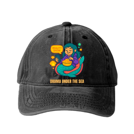 Drama Under the Sea Washed Denim Baseball Caps
