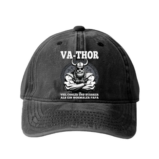 Viking Warrior Man Odin Thor Norman Walhalla Washed Denim Baseball Caps
