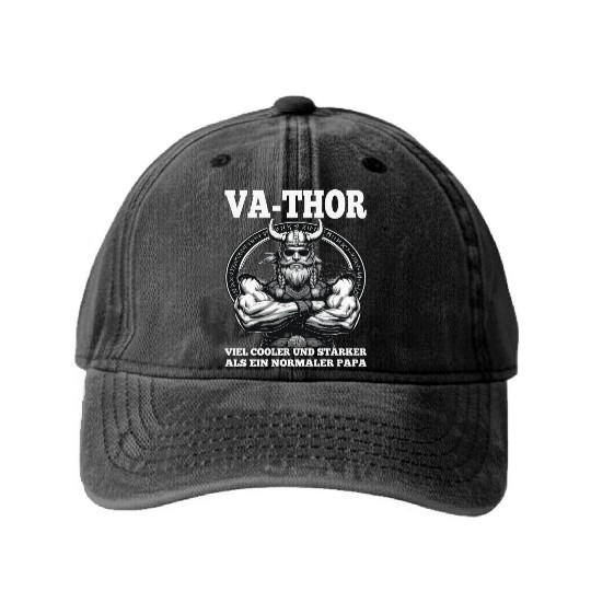 Viking Warrior Man Odin Thor Norman Walhalla Washed Denim Baseball Caps