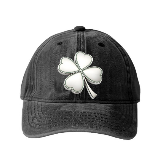 Vibrant Shamrock Logo Celebrating Irish Washed Denim Baseball Caps