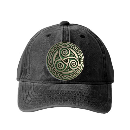 Green Festival Logo Representing Irish Washed Denim Baseball Caps