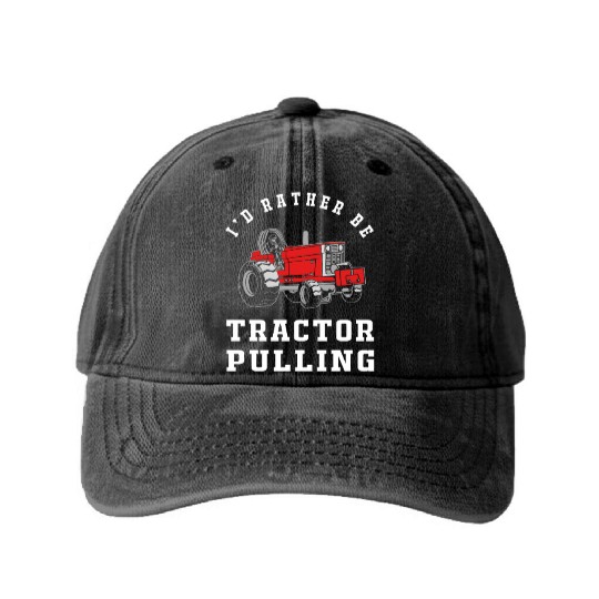 Tractor Driver Tractor Pulling Washed Denim Baseball Caps
