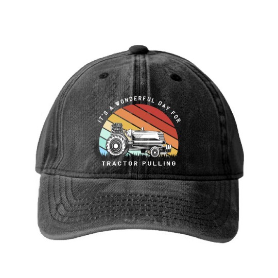 Tractor Pulling Driver Tractors Washed Denim Baseball Caps