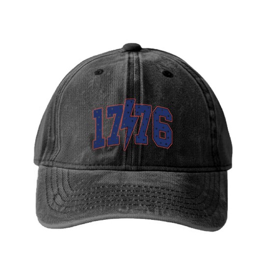 1776 4th of July Washed Denim Baseball Caps