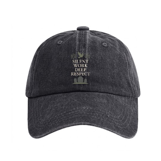 Cemetery Worker Groundskeeper Graveyard Memorial Washed Denim Baseball Caps