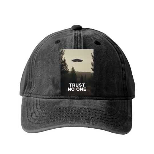Trust No One/The X-Files poster, S01E24 1994 Washed Denim Baseball Caps