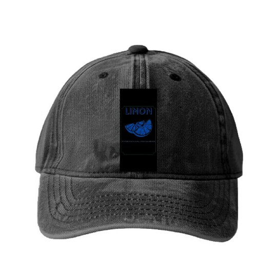 Funny Blue Lemon Slice - Sour Face Escape Washed Denim Baseball Caps