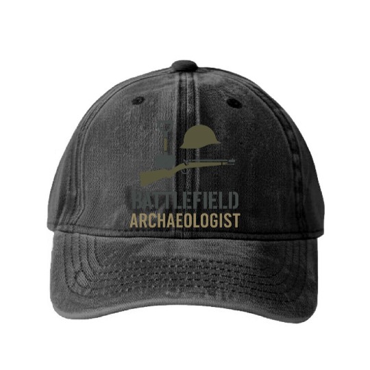 Military Historian Battlefield Research War Washed Denim Baseball Caps
