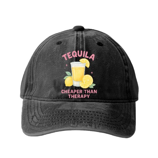 Tequila therapy Lemon Summer Washed Denim Baseball Caps