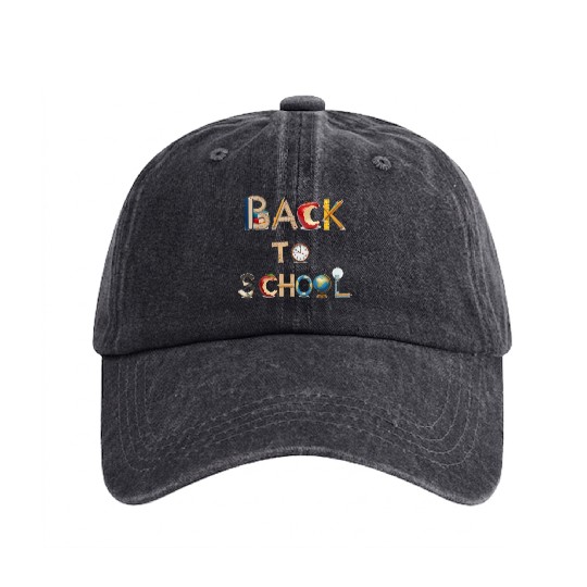 Back to School Washed Denim Baseball Caps