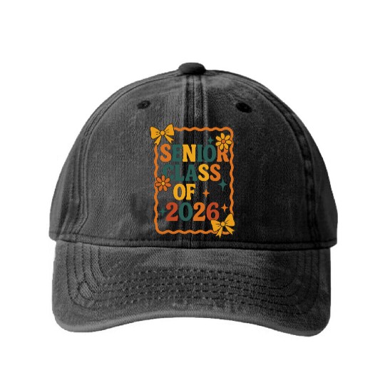 Senior Class of 2026 Back to School Washed Denim Baseball Caps