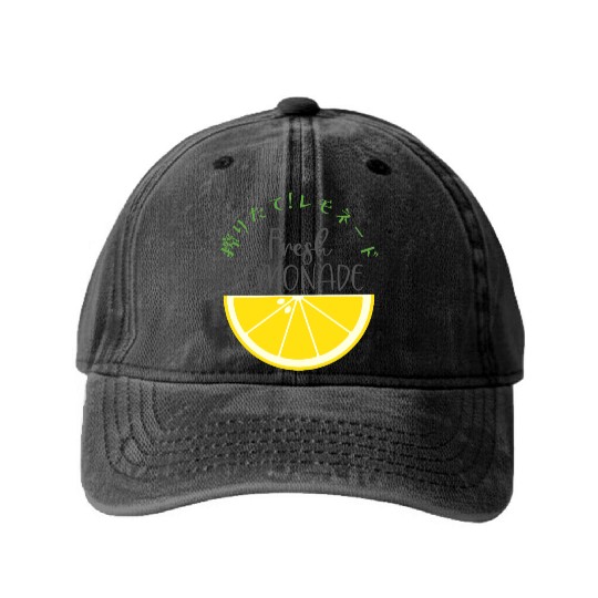 Fresh Lemonade Lemon Slice Washed Denim Baseball Caps