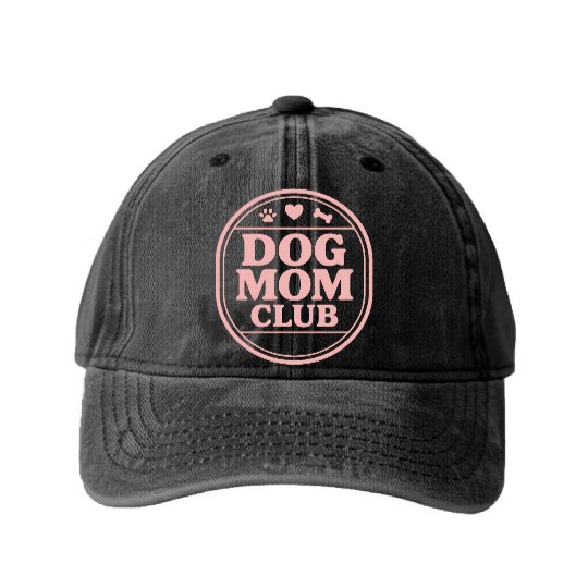 Dog Mom Club Washed Denim Baseball Caps