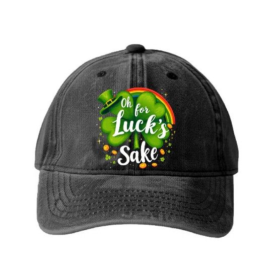 Funny Shamrock Clover Design Washed Denim Baseball Caps