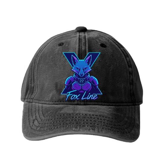 Fox Line Neon X22 Washed Denim Baseball Caps