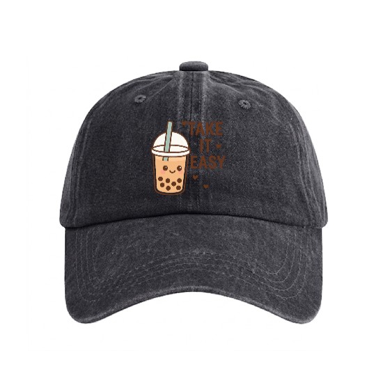 Chill Tea – Relaxing Cup of Joy Washed Denim Baseball Caps