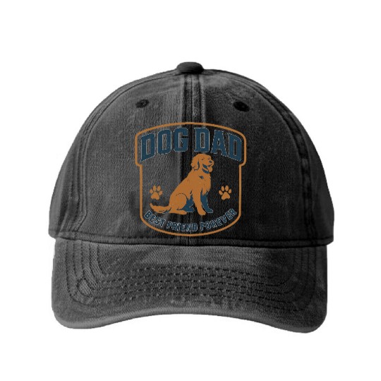 DOG DAD Best friend forever Washed Denim Baseball Caps