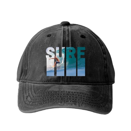 Surfing Washed Denim Baseball Caps
