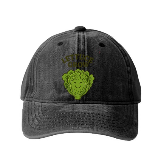 Vegetable Gardening Lettuce Washed Denim Baseball Caps