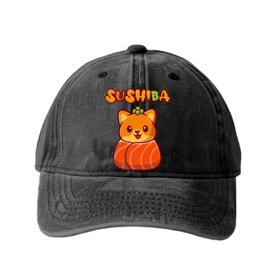 Shiba Inu - Sushiba Washed Denim Baseball Caps