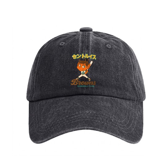 Vintage St Louis Browns Baseball Japan Version Washed Denim Baseball Caps