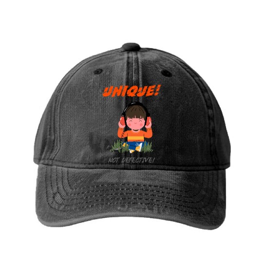 Unique Not Defective Autism Advocacy Washed Denim Baseball Caps