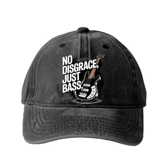 No Disgrace, Just Bass Washed Denim Baseball Caps
