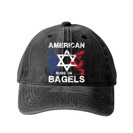 American Pride with Star and Bagel Spirit Washed Denim Baseball Caps