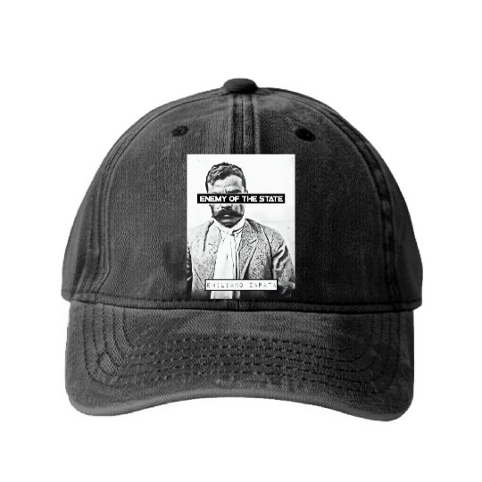 Emiliano Zapata (EOTS) (B&W) Washed Denim Baseball Caps