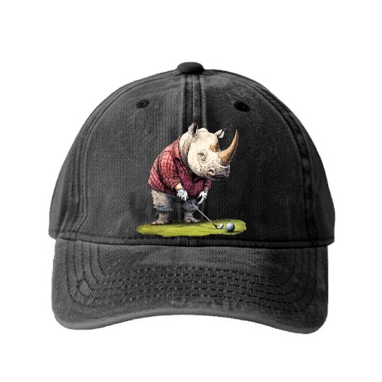 Rhinoceros Golfer / Golf Rhinoceros Washed Denim Baseball Caps