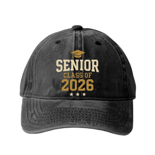 Senior Class of 2026 - Graduation Washed Denim Baseball Caps
