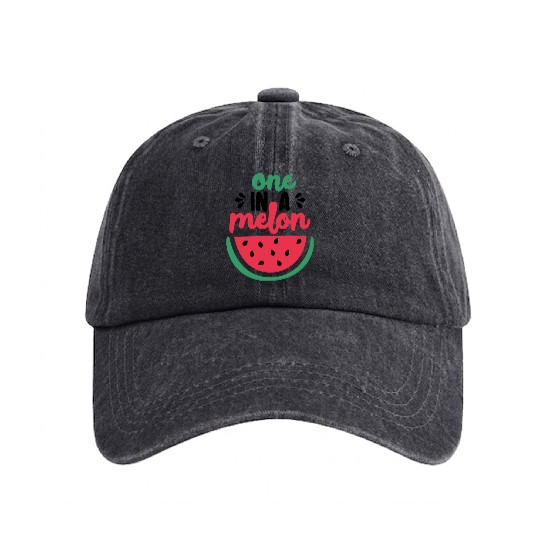 One in a melon Washed Denim Baseball Caps