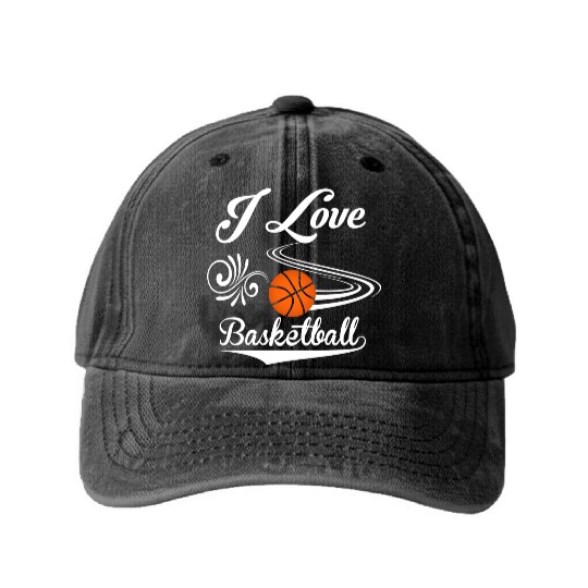 I love basketball Washed Denim Baseball Caps