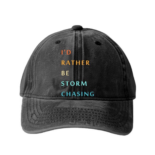 Storm Chaser Tornado Storm Chasing Washed Denim Baseball Caps
