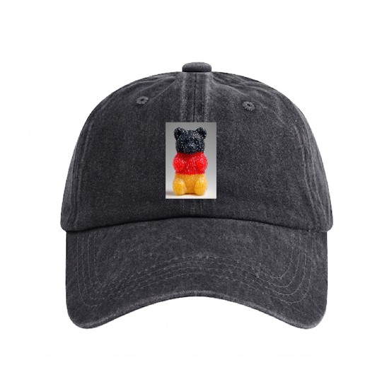 German Flag Gummy Bear Washed Denim Baseball Caps