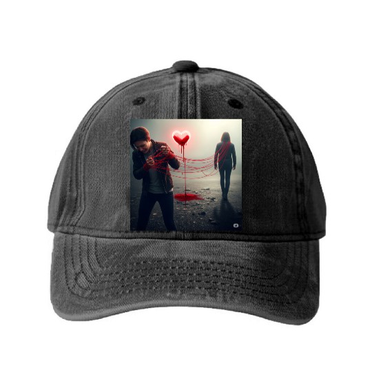 The Bleeding Heart Washed Denim Baseball Caps
