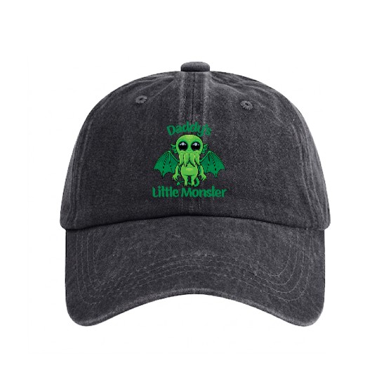 Daddy’s Little Monster Cute Baby Cthulhu Washed Denim Baseball Caps