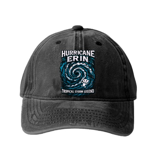Hurricane Erin Tropical Storm Legend Washed Denim Baseball Caps
