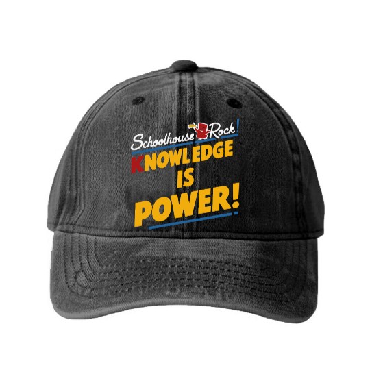 Schoolhouse Rock Knowledge is Power Back to School Washed Denim Baseball Caps