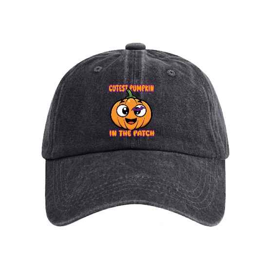 Sweet Pumpkin Washed Denim Baseball Caps, Spooky Season Washed Denim Baseball Caps