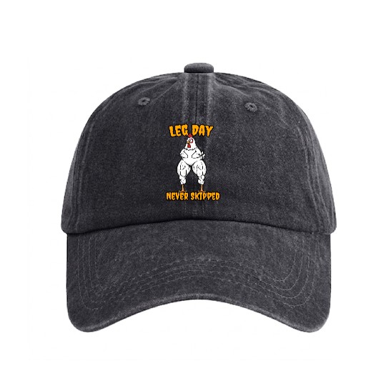 Funny Leg Day Washed Denim Baseball Caps | Leg Day Never Washed Denim Baseball Caps