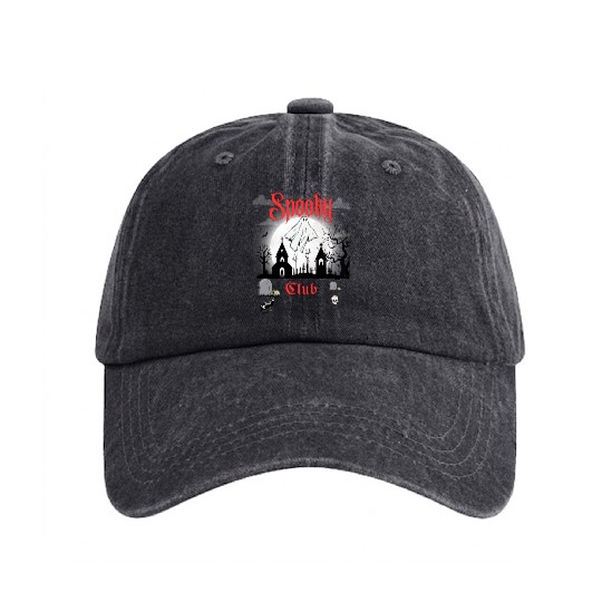 Spooky Club – Gothic Graveyard V Washed Denim Baseball Caps
