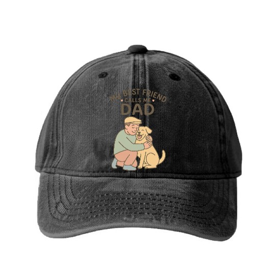 Dog Dad Pastel Hug Washed Denim Baseball Caps – My Best Friend