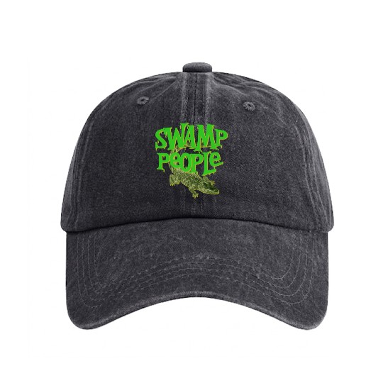 Swamp People Alligators Washed Denim Baseball Caps