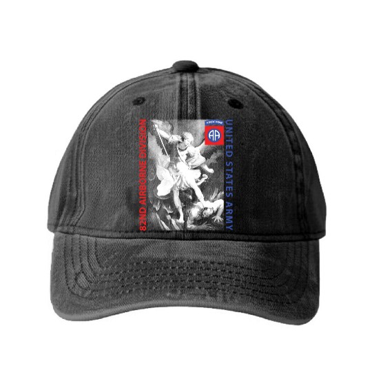 82nd Airborne - Saint Michael Washed Denim Baseball Caps