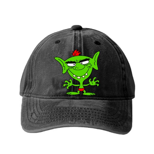 green goblin Washed Denim Baseball Caps