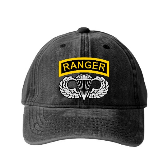 Airborne Ranger Washed Denim Baseball Caps