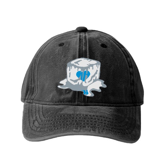 Ice Cube Heart Washed Denim Baseball Caps