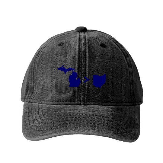 Funny Michigan Greater Than Ohio Washed Denim Baseball Caps