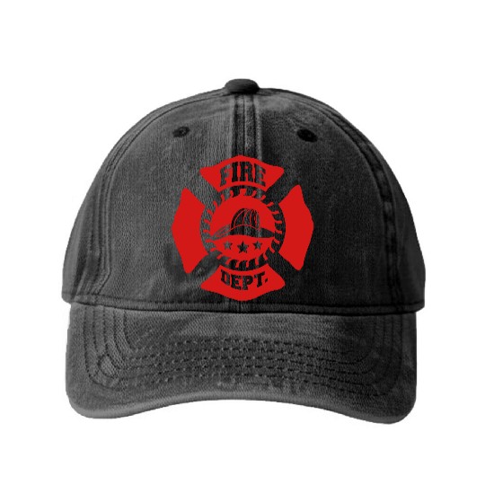 Fire Brigade logo symbol design Washed Denim Baseball Caps